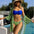 Bikini Mesh Three-piece Printed Swimsuit For Women