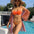 Bikini Mesh Three-piece Printed Swimsuit For Women